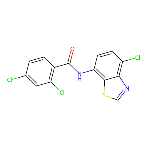 2,4-dichloro-N-(4-chloro-1,3-benzothiazol-7-yl)benzamide structure