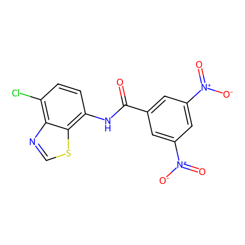 N-(4-chloro-1,3-benzothiazol-7-yl)-3,5-dinitrobenzamide structure