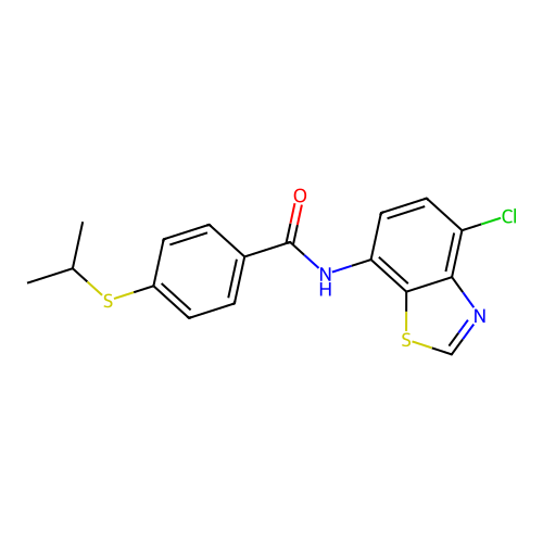 N-(4-chlorobenzo[d]thiazol-7-yl)-4-(isopropylthio)benzamide structure