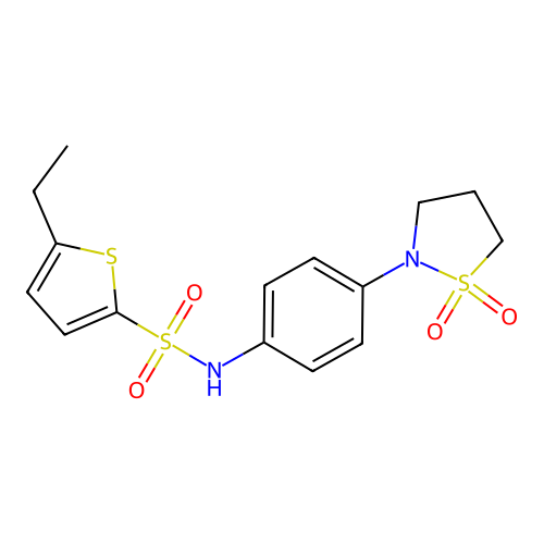 N-(4-(1,1-dioxidoisothiazolidin-2-yl)phenyl)-5-ethylthiophene-2-sulfonamide structure