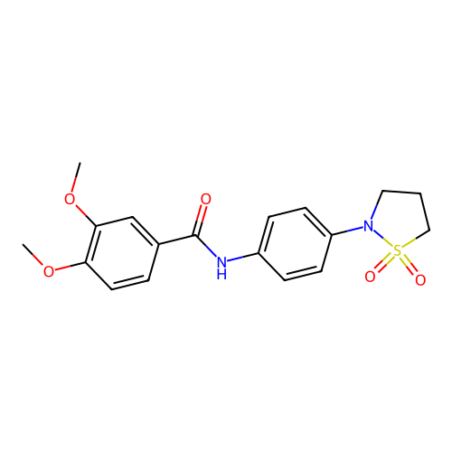 N-[4-(1,1-dioxo-1lambda6,2-thiazolidin-2-yl)phenyl]-3,4-dimethoxybenzamide structure