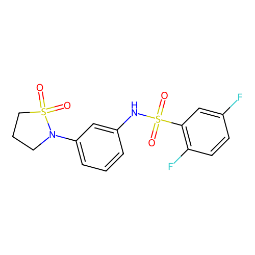 N-(3-(1,1-dioxidoisothiazolidin-2-yl)phenyl)-2,5-difluorobenzenesulfonamide structure