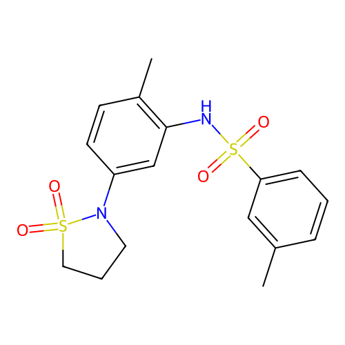 N-(5-(1,1-dioxidoisothiazolidin-2-yl)-2-methylphenyl)-3-methylbenzenesulfonamide structure