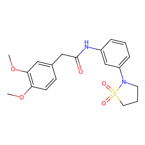 2-(3,4-dimethoxyphenyl)-N-(3-(1,1-dioxidoisothiazolidin-2-yl)phenyl)acetamide structure