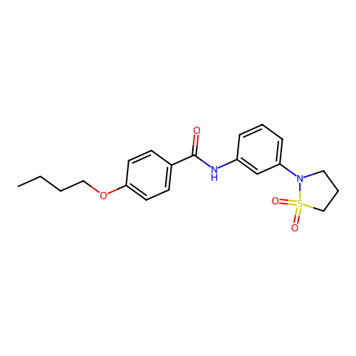 4-butoxy-N-(3-(1,1-dioxidoisothiazolidin-2-yl)phenyl)benzamide structure