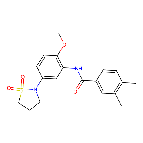 N-(5-(1,1-dioxidoisothiazolidin-2-yl)-2-methoxyphenyl)-3,4-dimethylbenzamide structure