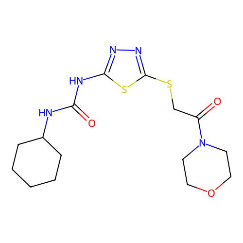 1-Cyclohexyl-3-(5-((2-morpholino-2-oxoethyl)thio)-1,3,4-thiadiazol-2-yl)urea structure