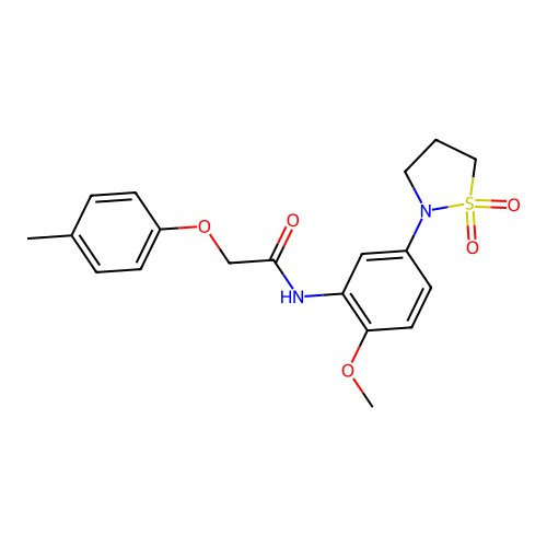 N-(5-(1,1-dioxidoisothiazolidin-2-yl)-2-methoxyphenyl)-2-(p-tolyloxy)acetamide structure
