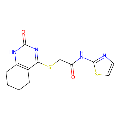 2-((2-oxo-1,2,5,6,7,8-hexahydroquinazolin-4-yl)thio)-N-(thiazol-2-yl)acetamide structure