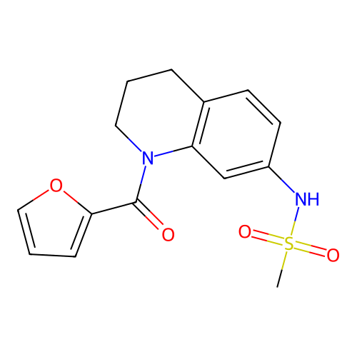 N-[1-(furan-2-carbonyl)-1,2,3,4-tetrahydroquinolin-7-yl]methanesulfonamide structure
