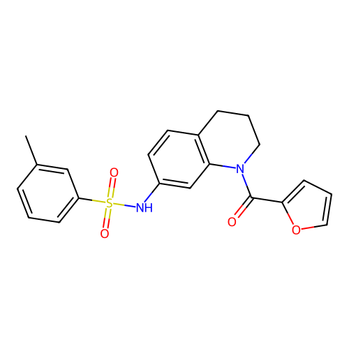 N-[1-(furan-2-carbonyl)-1,2,3,4-tetrahydroquinolin-7-yl]-3-methylbenzene-1-sulfonamide structure