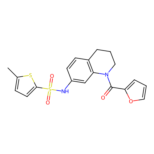 N-[1-(furan-2-carbonyl)-1,2,3,4-tetrahydroquinolin-7-yl]-5-methylthiophene-2-sulfonamide structure