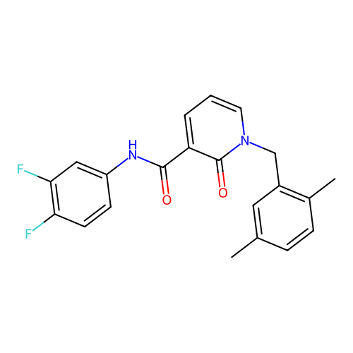 N-(3,4-difluorophenyl)-1-[(2,5-dimethylphenyl)methyl]-2-oxo-1,2-dihydropyridine-3-carboxamide structure
