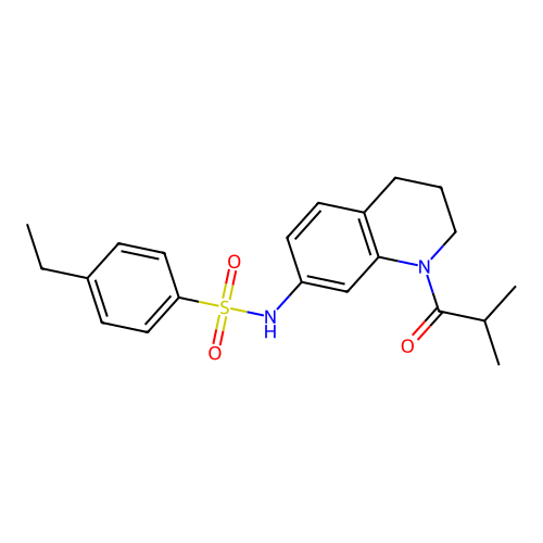 4-ethyl-N-(1-isobutyryl-1,2,3,4-tetrahydroquinolin-7-yl)benzenesulfonamide structure