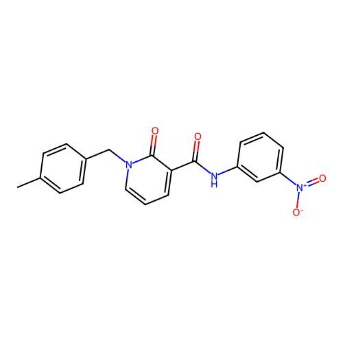 1-[(4-methylphenyl)methyl]-N-(3-nitrophenyl)-2-oxopyridine-3-carboxamide structure