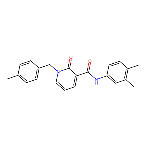 N-(3,4-dimethylphenyl)-1-[(4-methylphenyl)methyl]-2-oxopyridine-3-carboxamide structure