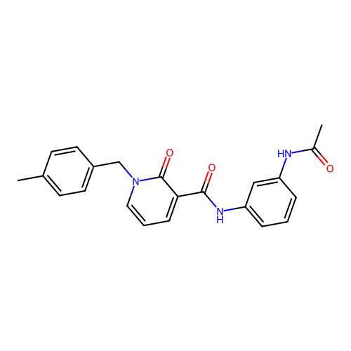 N-(3-acetamidophenyl)-1-(4-methylbenzyl)-2-oxo-1,2-dihydropyridine-3-carboxamide structure