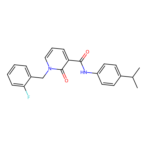 1-(2-fluorobenzyl)-N-(4-isopropylphenyl)-2-oxo-1,2-dihydropyridine-3-carboxamide structure