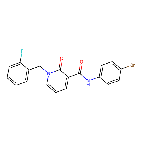 N-(4-bromophenyl)-1-(2-fluorobenzyl)-2-oxo-1,2-dihydropyridine-3-carboxamide structure
