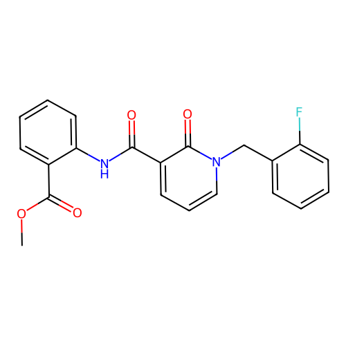 Methyl 2-(1-(2-fluorobenzyl)-2-oxo-1,2-dihydropyridine-3-carboxamido)benzoate structure