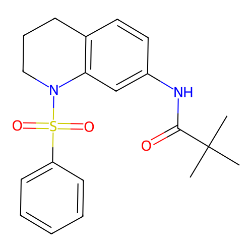 N-(1-(phenylsulfonyl)-1,2,3,4-tetrahydroquinolin-7-yl)pivalamide structure