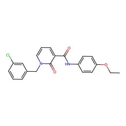1-(3-chlorobenzyl)-N-(4-ethoxyphenyl)-2-oxo-1,2-dihydropyridine-3-carboxamide structure
