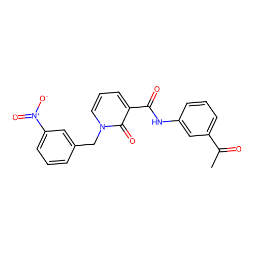 N-(3-acetylphenyl)-1-(3-nitrobenzyl)-2-oxo-1,2-dihydropyridine-3-carboxamide structure