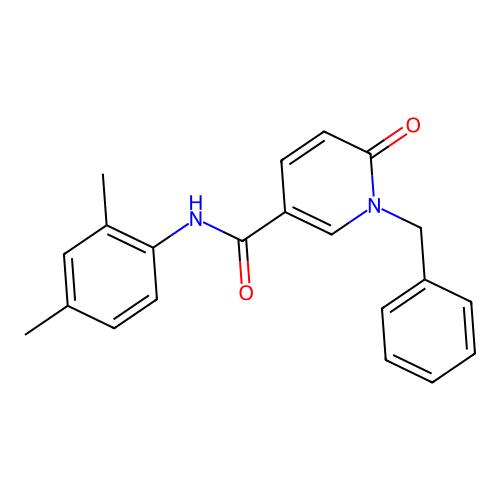 1-benzyl-N-(2,4-dimethylphenyl)-6-oxo-1,6-dihydropyridine-3-carboxamide structure