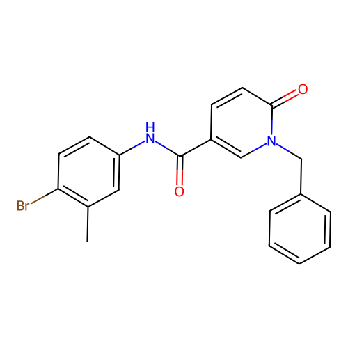 1-benzyl-N-(4-bromo-3-methylphenyl)-6-oxo-1,6-dihydropyridine-3-carboxamide structure