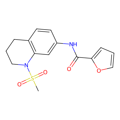 N-(1-methylsulfonyl-3,4-dihydro-2H-quinolin-7-yl)furan-2-carboxamide structure
