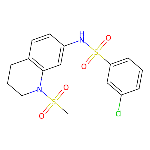 3-chloro-N-(1-methylsulfonyl-3,4-dihydro-2H-quinolin-7-yl)benzenesulfonamide structure