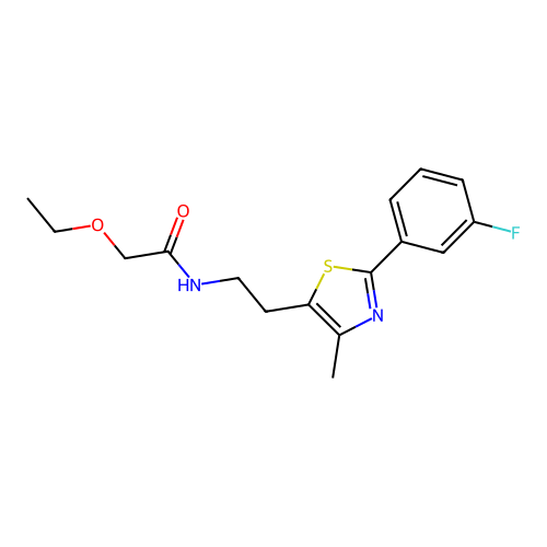 2-ethoxy-N-{2-[2-(3-fluorophenyl)-4-methyl-1,3-thiazol-5-yl]ethyl}acetamide structure
