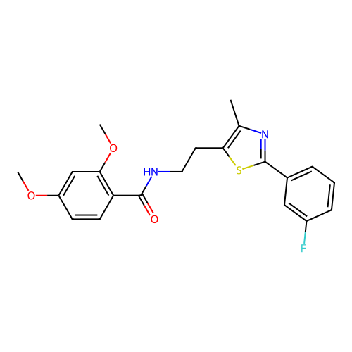 N-{2-[2-(3-fluorophenyl)-4-methyl-1,3-thiazol-5-yl]ethyl}-2,4-dimethoxybenzamide structure