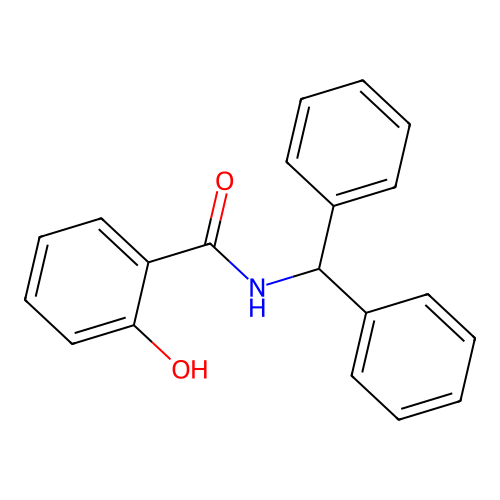 N-benzhydryl-2-hydroxybenzamide structure