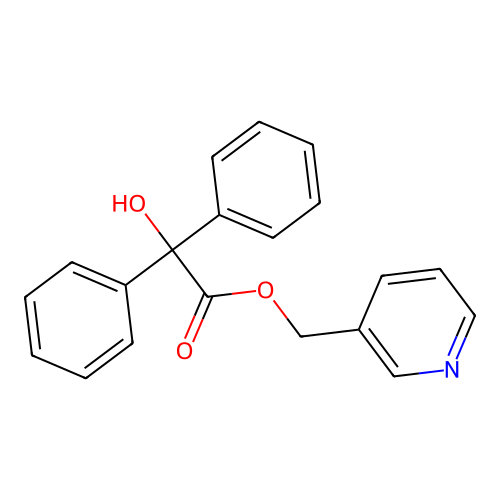 Pyridin-3-ylmethyl 2-hydroxy-2,2-diphenyl-acetate structure