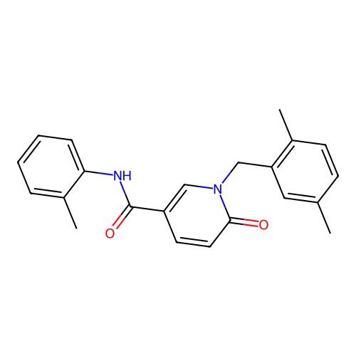 1-[(2,5-dimethylphenyl)methyl]-N-(2-methylphenyl)-6-oxopyridine-3-carboxamide structure