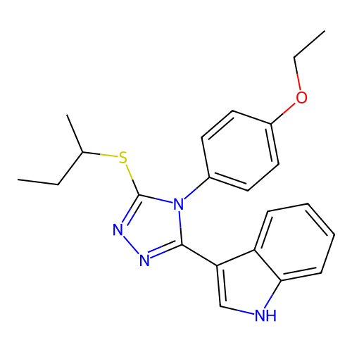 3-(5-(sec-butylthio)-4-(4-ethoxyphenyl)-4H-1,2,4-triazol-3-yl)-1H-indole structure