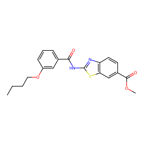 Methyl 2-(3-butoxybenzamido)benzo[d]thiazole-6-carboxylate structure