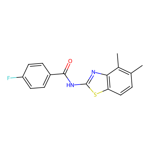 N-(4,5-dimethyl-1,3-benzothiazol-2-yl)-4-fluorobenzamide structure