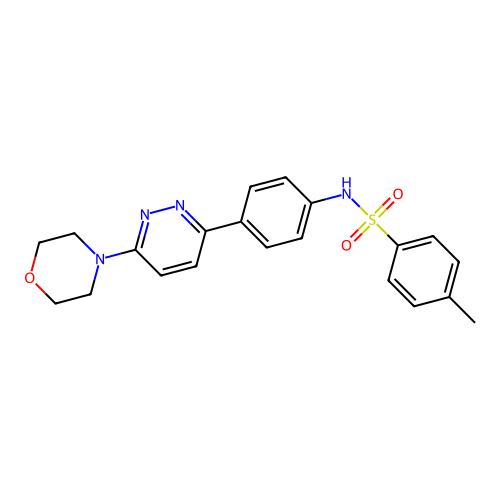 4-methyl-N-[4-(6-morpholin-4-ylpyridazin-3-yl)phenyl]benzenesulfonamide structure
