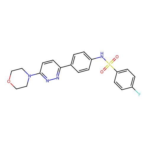 4-fluoro-N-[4-(6-morpholin-4-ylpyridazin-3-yl)phenyl]benzenesulfonamide structure