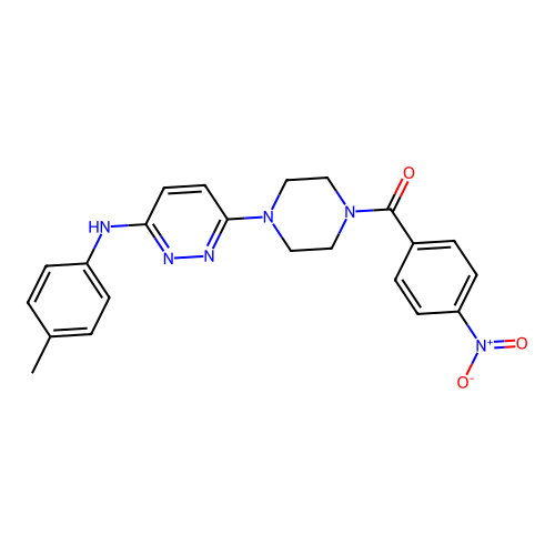 N-(4-methylphenyl)-6-[4-(4-nitrobenzoyl)piperazin-1-yl]pyridazin-3-amine structure