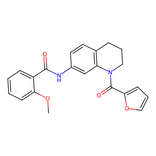 N-[1-(furan-2-carbonyl)-1,2,3,4-tetrahydroquinolin-7-yl]-2-methoxybenzamide structure