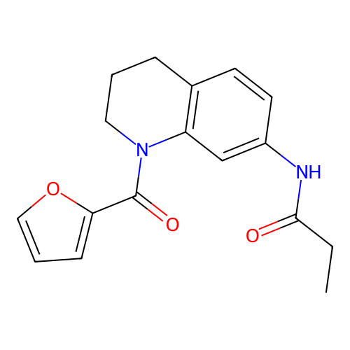 N-[1-(furan-2-carbonyl)-3,4-dihydro-2H-quinolin-7-yl]propanamide structure