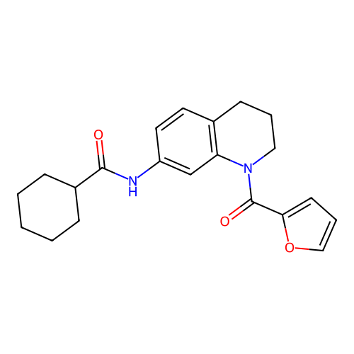 N-[1-(furan-2-carbonyl)-1,2,3,4-tetrahydroquinolin-7-yl]cyclohexanecarboxamide structure