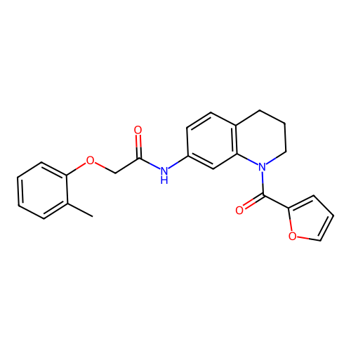N-(1-(furan-2-carbonyl)-1,2,3,4-tetrahydroquinolin-7-yl)-2-(o-tolyloxy)acetamide structure
