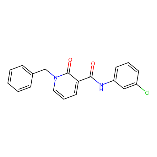 1-benzyl-N-(3-chlorophenyl)-2-oxo-1,2-dihydropyridine-3-carboxamide structure