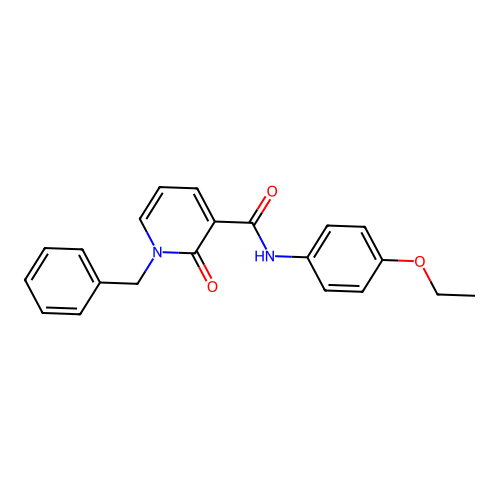 1-benzyl-N-(4-ethoxyphenyl)-2-oxo-1,2-dihydropyridine-3-carboxamide structure