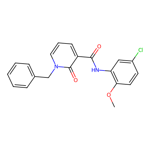1-benzyl-N-(5-chloro-2-methoxyphenyl)-2-oxo-1,2-dihydropyridine-3-carboxamide structure