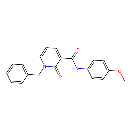 1-benzyl-N-(4-methoxyphenyl)-2-oxo-1,2-dihydropyridine-3-carboxamide structure